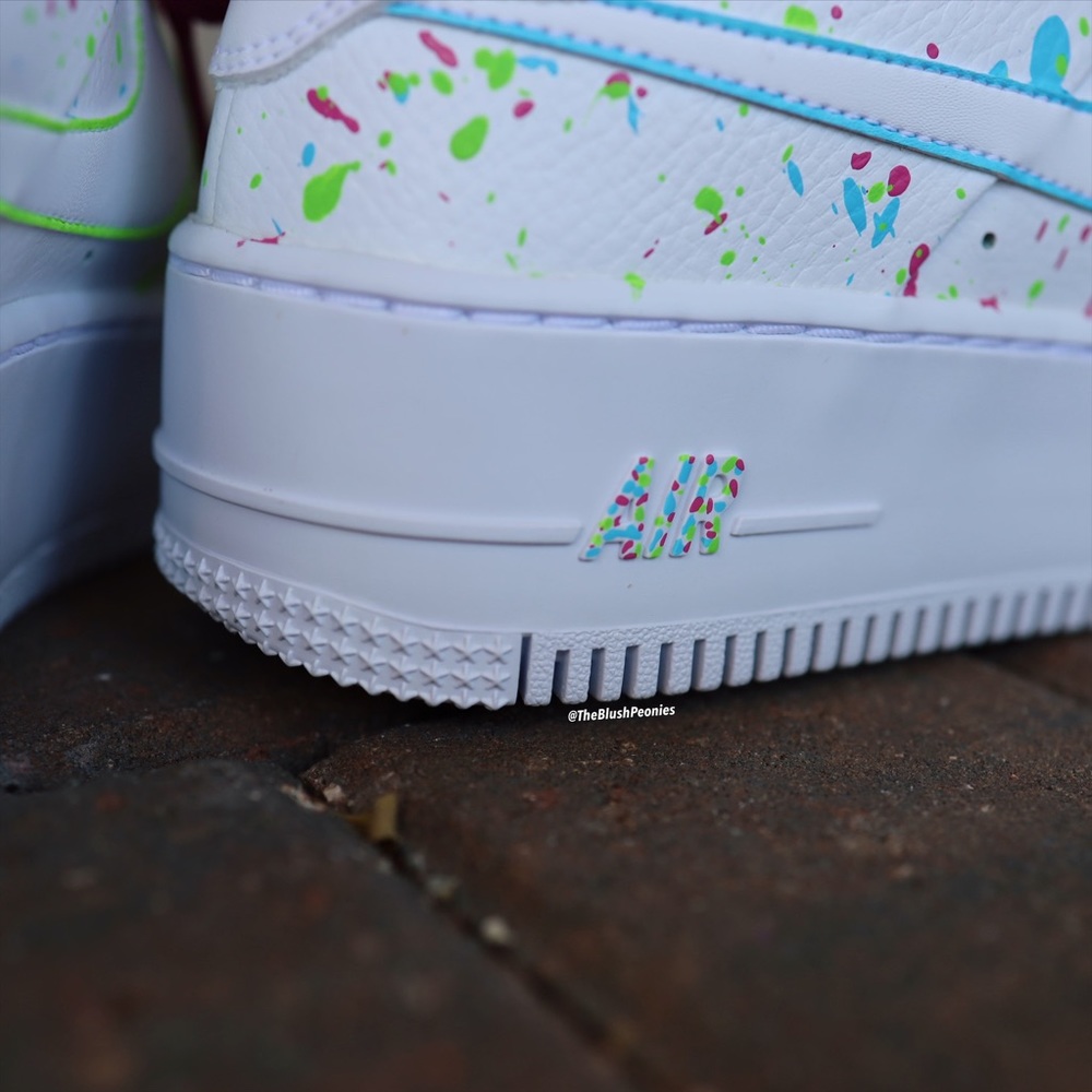 Nike Air Force 1 Sage Low Pink Green Blue White Custom Painted Shoes NWT - Picture 9 of 11